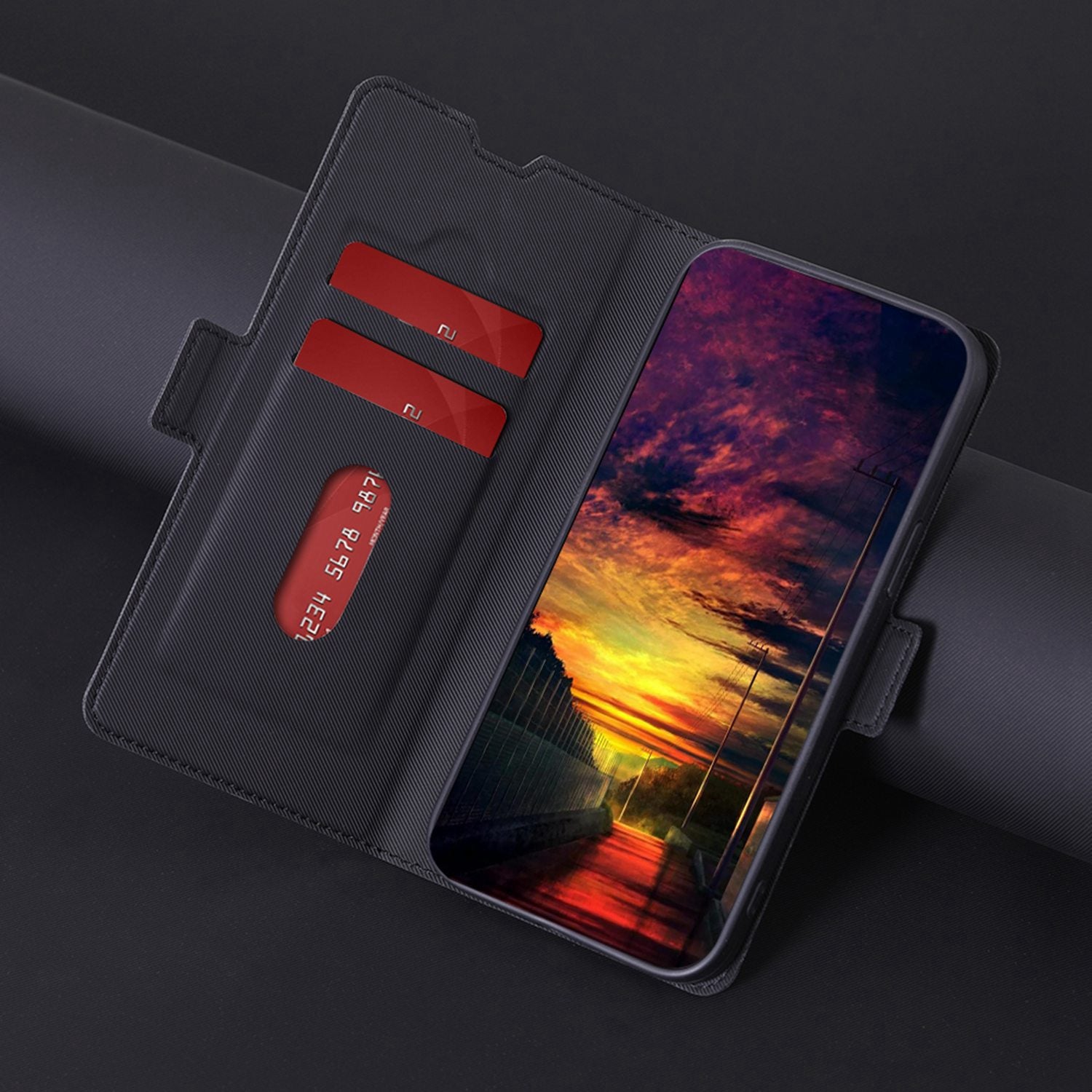 For OnePlus 12 5G Shockproof Phone Case PU Leather Flip Shell Stand Phone Cover - Black For OnePlus 12 5G Shockproof Phone Case PU Leather Flip Shell Stand Phone Cover - Black